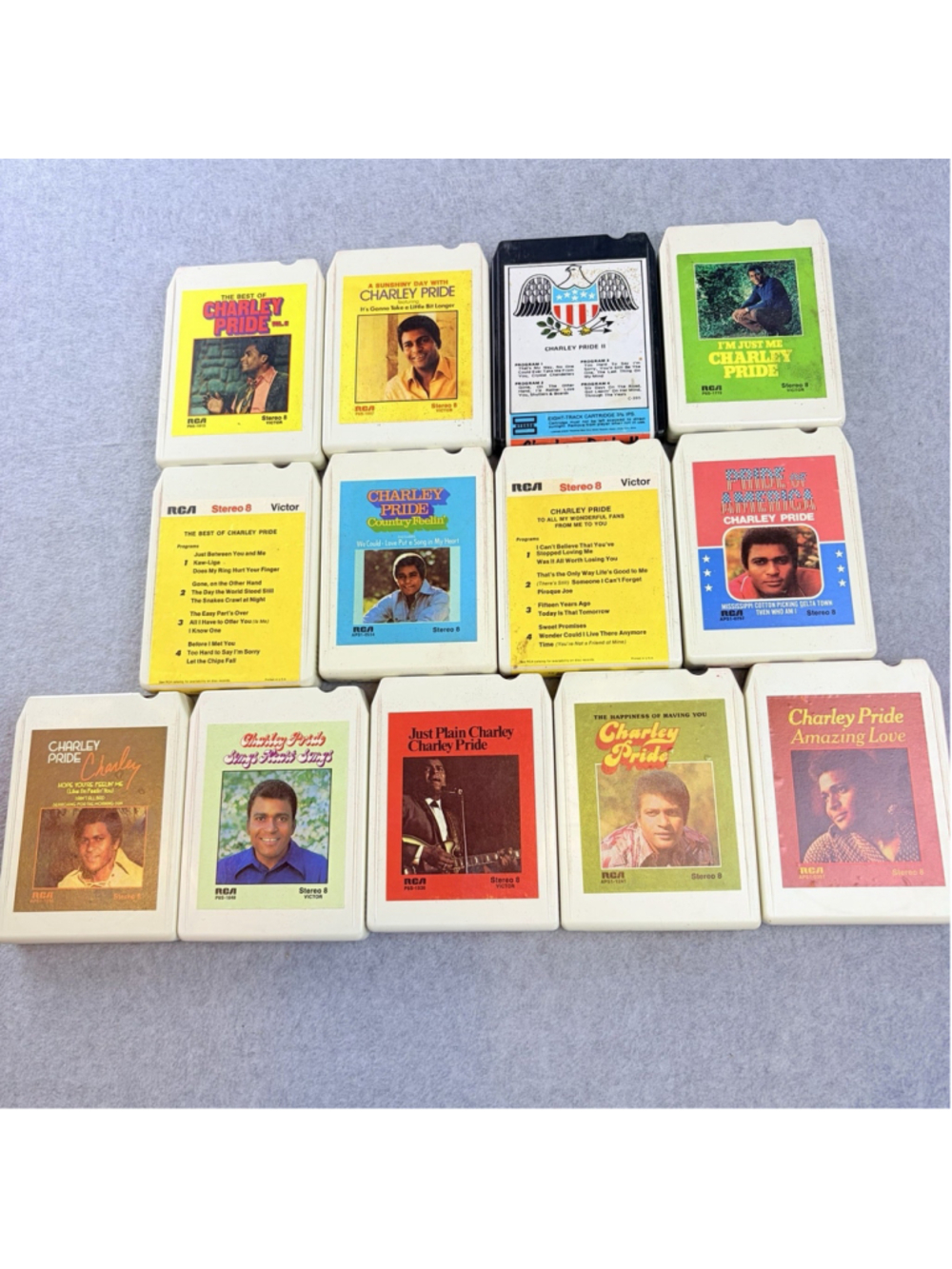 CHARLEY PRIDE 8 Track Tape Lot Country Music RCA Stereo 8 Vintage 12pc